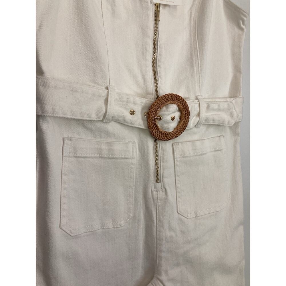 Revole Show Me Your MuMu Jacksonville Cropped Jumpsuit White Womens Size XL - Picture 4 of 9